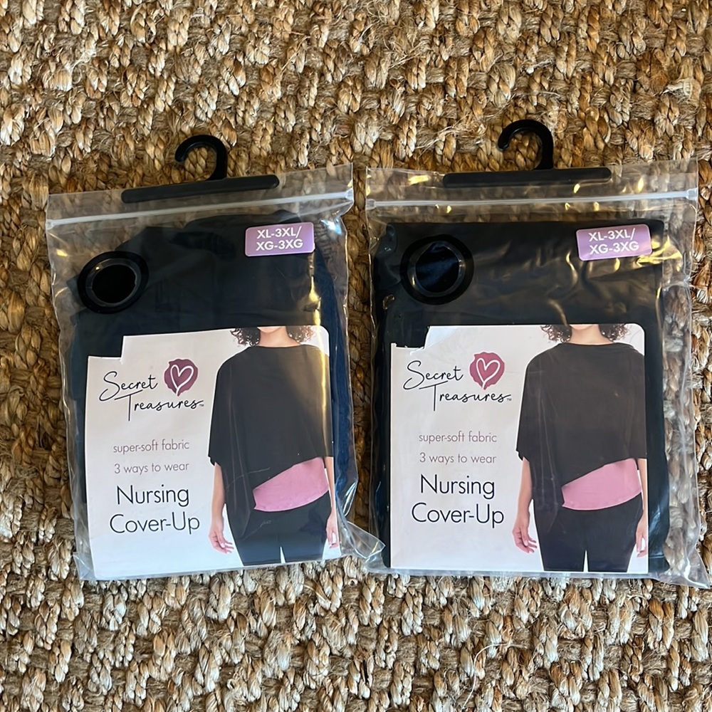 2 Packs Cover-ups, Maternity Nursing Wrap, Scarf Fits Size XL-3XL  Back
